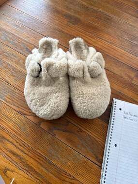 Papillio by Birkenstock Boston Big Buckle Teddy Shearling Platform Clogs Eggshel